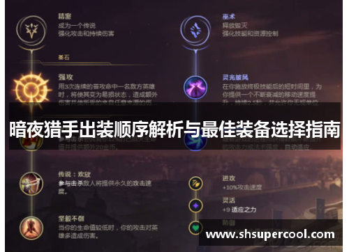 暗夜猎手出装顺序解析与最佳装备选择指南